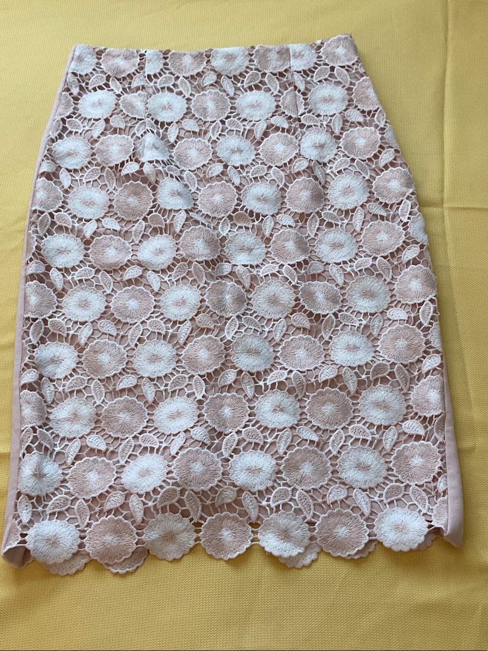 Calvin Klein Blush Lace Floral Pencil Skirt